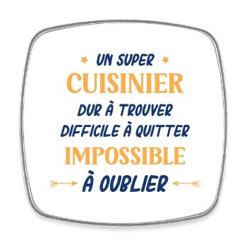 Un super cuisinier - Magnet carré - blanc - Devant