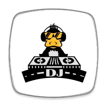 duck dj - Viereckiger Kühlschrankmagnet - Weiß - Vorne