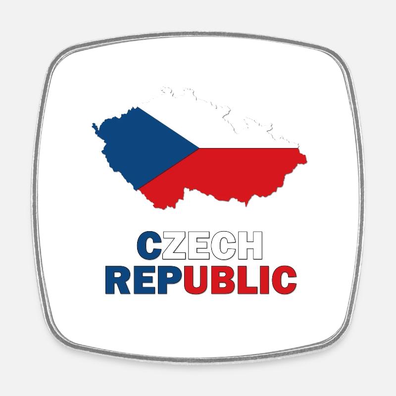 Czech Republic - Square fridge magnet - white