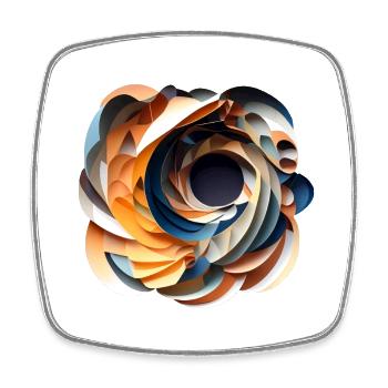 Future Flower - Square fridge magnet - white - Front
