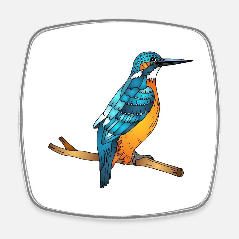 Oiseau - Magnet carré - blanc