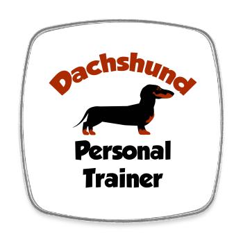Dachshund - Personal Trainer - Square fridge magnet - white - Front