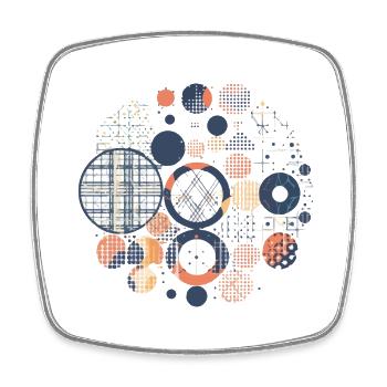 Vintage geometric pattern - Square fridge magnet - white - Front
