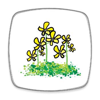 Canola flower - Square fridge magnet - white - Front