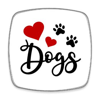 Hundepfote Pfoten Pfote Hund Ich liebe Hunde Herz - Viereckiger Kühlschrankmagnet - Weiß - Vorne
