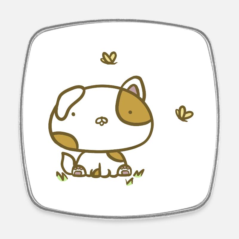 Cute dog - Square fridge magnet - white