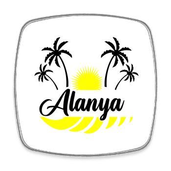Alanya - Square fridge magnet - white - Front