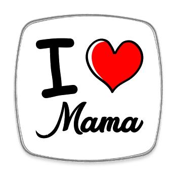 i love mama - Viereckiger Kühlschrankmagnet - Weiß - Vorne