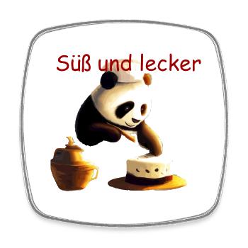 Süß und lecker Panda Bäcker. Geschenk - Viereckiger Kühlschrankmagnet - Weiß - Vorne