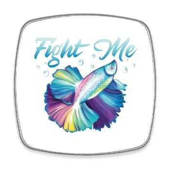 Fight Me Fish Keeping Aquarium Owner - Viereckiger Kühlschrankmagnet - Weiß - Vorne