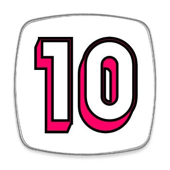 10. 10 JAHRE. 10-JÄHRIGES JUBILÄUM. GEBURTSTAG 10 JAHRE. - Viereckiger Kühlschrankmagnet - Weiß - Vorne