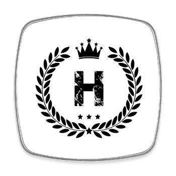 wappen h - Viereckiger Kühlschrankmagnet - Weiß - Vorne