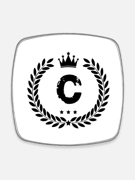 Wappen C - Viereckiger Kühlschrankmagnet - Weiß