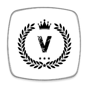 wappen v - Viereckiger Kühlschrankmagnet - Weiß - Vorne