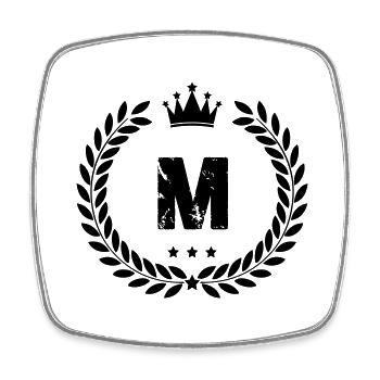 wappen m - Viereckiger Kühlschrankmagnet - Weiß - Vorne