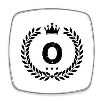wappen o - Viereckiger Kühlschrankmagnet - Weiß - Vorne
