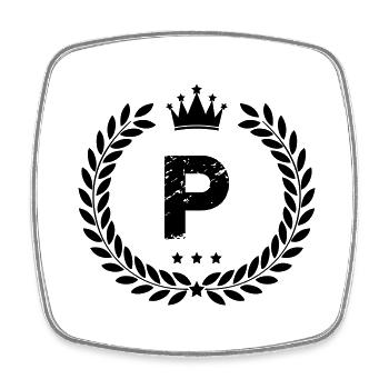 wappen p - Viereckiger Kühlschrankmagnet - Weiß - Vorne