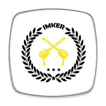 Beekeeper coat of arms - Square fridge magnet - white - Front