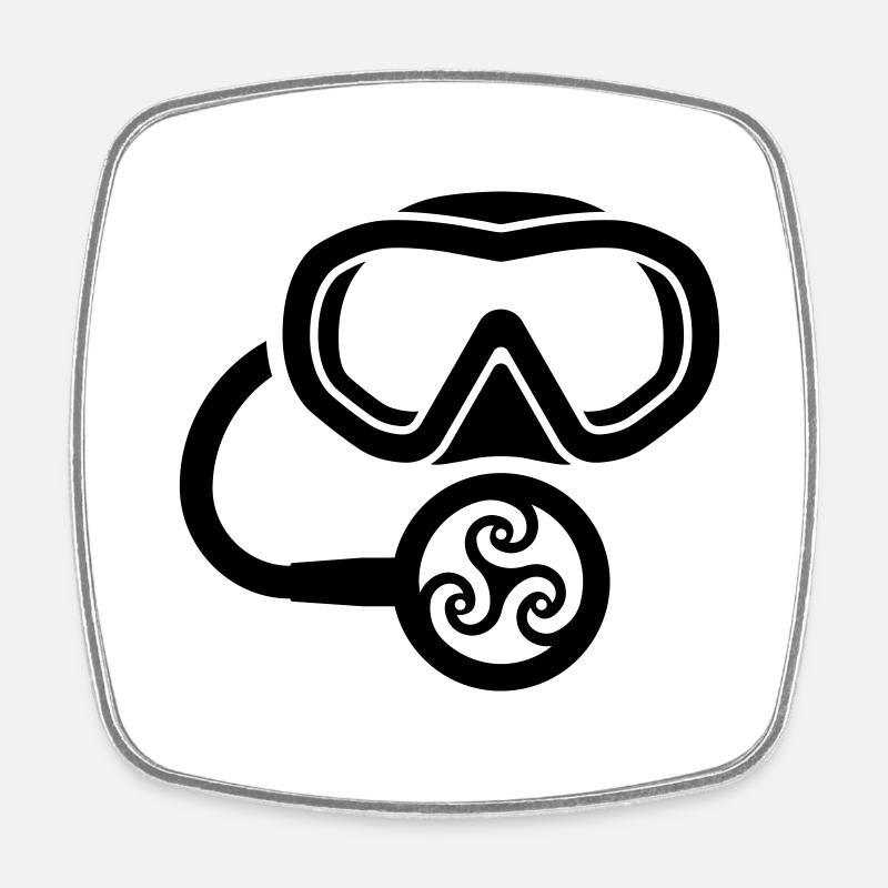 Tribal scuba diving - Square fridge magnet - white