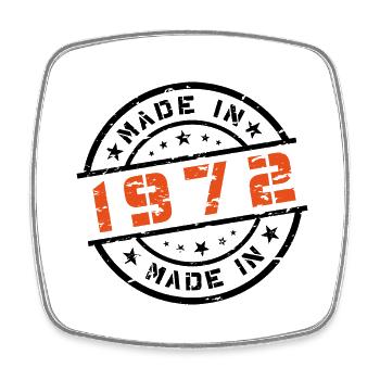 Année de naissance Anniversaire Né en - Fabriqué en 1972 - Magnet carré - blanc - Devant