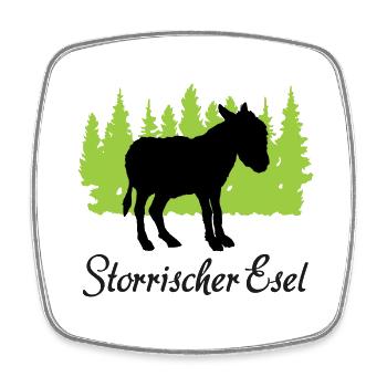"Störrischer Esel: Charmante Sturheit" - Viereckiger Kühlschrankmagnet - Weiß - Vorne