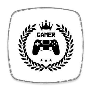 gamer wappen - Viereckiger Kühlschrankmagnet - Weiß - Vorne
