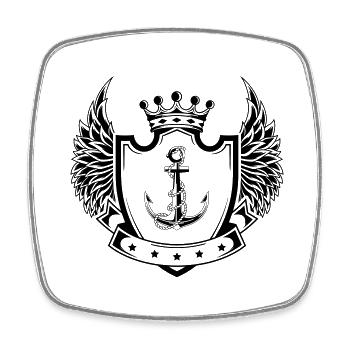 anker Wappen 1 - Viereckiger Kühlschrankmagnet - Weiß - Vorne