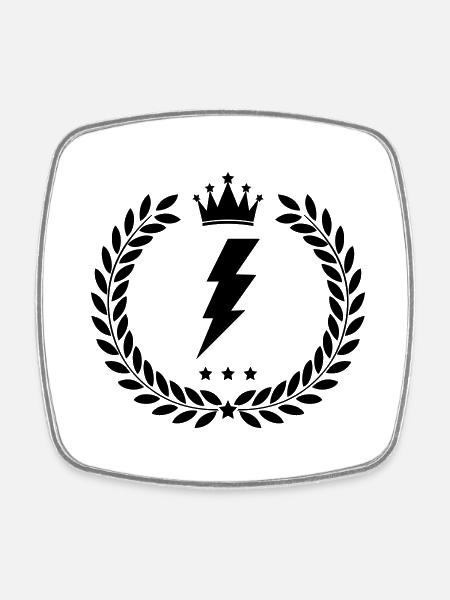 wappen blitz - Viereckiger Kühlschrankmagnet - Weiß