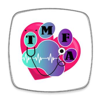 TMFA Tierheiler Tierarztpraxis Tiermedizin - Viereckiger Kühlschrankmagnet - Weiß - Vorne