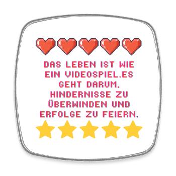 Das Leben ist ein Spiel - Viereckiger Kühlschrankmagnet - Weiß - Vorne