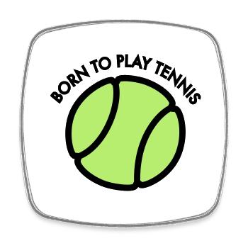 Tennis - Viereckiger Kühlschrankmagnet - Weiß - Vorne