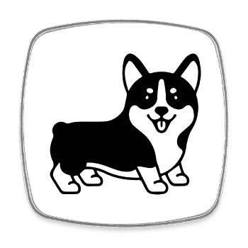 Hund Chien - Magnet carré - blanc - Devant