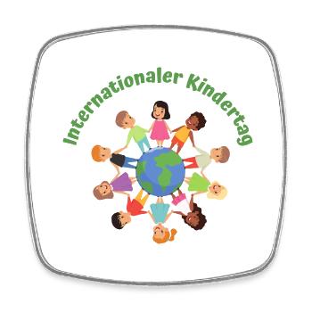 Internationaler Kindertag - Viereckiger Kühlschrankmagnet - Weiß - Vorne