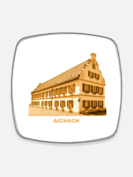 Aichach Rathaus Schwaben Bayern - Viereckiger Kühlschrankmagnet - Weiß
