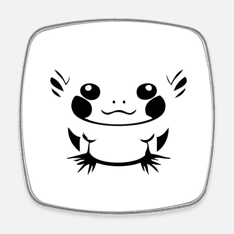 Cartoon Axolotl - Square fridge magnet - white