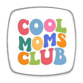 Cool Moms Club - Viereckiger Kühlschrankmagnet - Weiß - Vorne