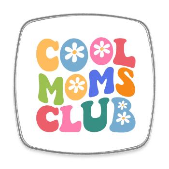 Cool Moms Club with Daisy Flower - Viereckiger Kühlschrankmagnet - Weiß - Vorne