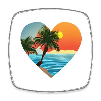 Palm Island Summer Holiday Sun Palm Beach - Magnet carré - blanc - Devant