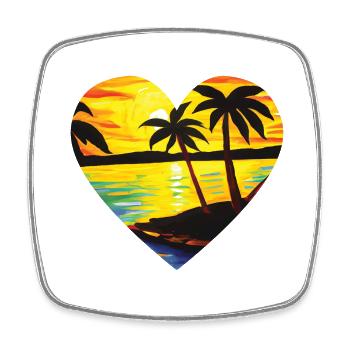 Palme Sonne Palmen Insel Sommerurlaub Strand - Viereckiger Kühlschrankmagnet - Weiß - Vorne