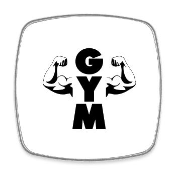 GYM SPORT MUSKELN MANN black - Viereckiger Kühlschrankmagnet - Weiß - Vorne