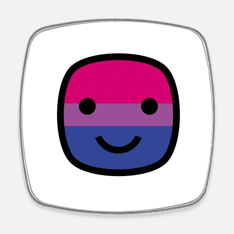 Always Smile Proudly! - Bisexual Edition - Square fridge magnet - white
