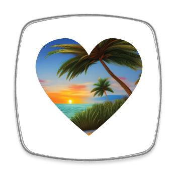 Sommerurlaub Insel Sonne Palme Strand Palmen - Viereckiger Kühlschrankmagnet - Weiß - Vorne