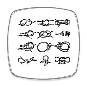 Sail knot - Palstek Schotstek Fool's knot - Square fridge magnet - white - Front