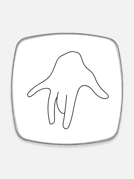 fingern 1 - Viereckiger Kühlschrankmagnet - Weiß