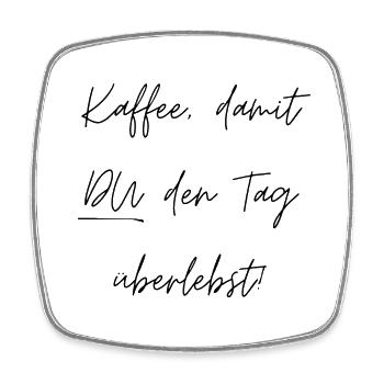 Kaffee - Viereckiger Kühlschrankmagnet - Weiß - Vorne