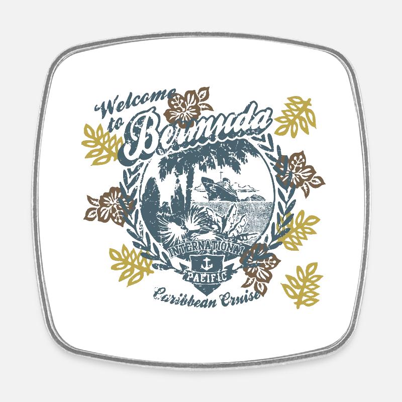 Welcome To Bermudas - Square fridge magnet - white