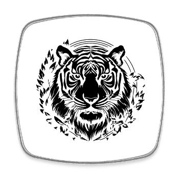 tiger - Viereckiger Kühlschrankmagnet - Weiß - Vorne