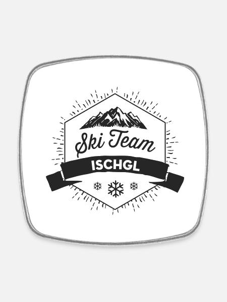 Skiteam Ischgl - Viereckiger Kühlschrankmagnet - Weiß