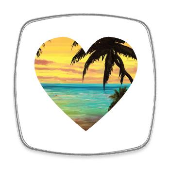 Palme Strand Palmen Sommerurlaub Insel Sonne - Viereckiger Kühlschrankmagnet - Weiß - Vorne