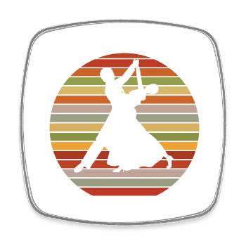 Dancing Dance Music - Viereckiger Kühlschrankmagnet - Weiß - Vorne